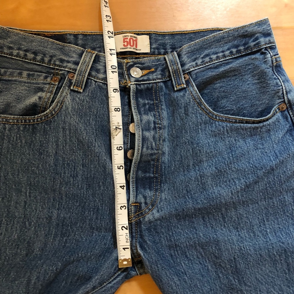 SOLD LEVI'S 501 Button Fly Straight Leg Jeans - Picture 5 of 9